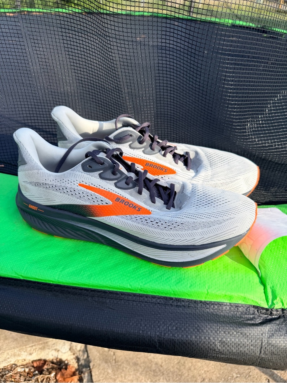 Brooks Men’s Lightweight Running Shoes - Light Gray with Orange